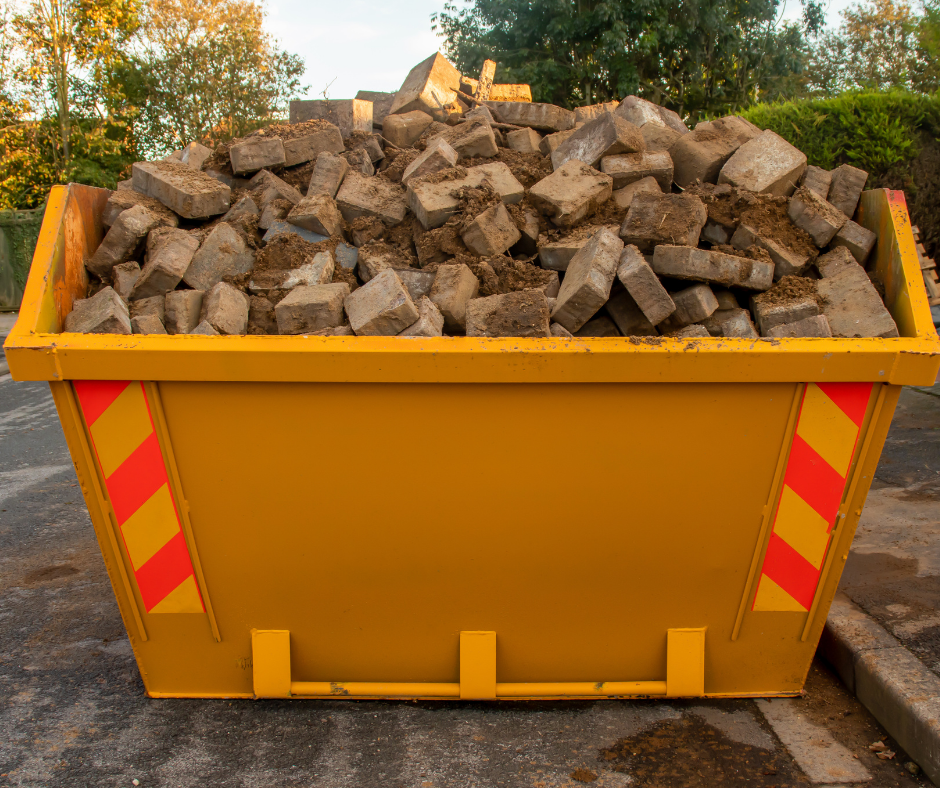 8-yard builders skip hire in East Lothian, 8yd skips are most commonly used for rubble, bricks and soil, click here for an 8-yard skip hire quote in East Lothian